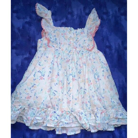 Joie Ruffle Sleeve Shoulder Accent Floral Babydoll 4T Short Dress Tunic - Picture 2 of 3